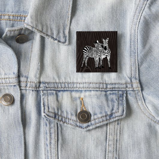 Badge Carré 5 Cm Zebra Play (En situation)