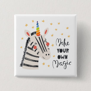 Badge Carré 5 Cm Zebri-maïs d'inspiration