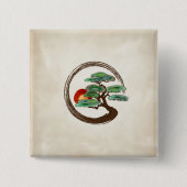 Badge Carré 5 Cm Zen Enzo Geode Bonsai Tree sur toile (Devant)