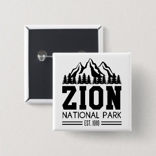 Badge Carré 5 Cm Zion National Park Utah USA Outdoor Randonnée