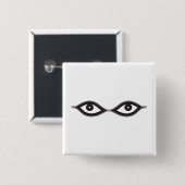 Badge Carré 5 Cm Zipper eyes (Devant & derrière)