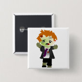 Badge Carré 5 Cm Zombi (Devant & derrière)