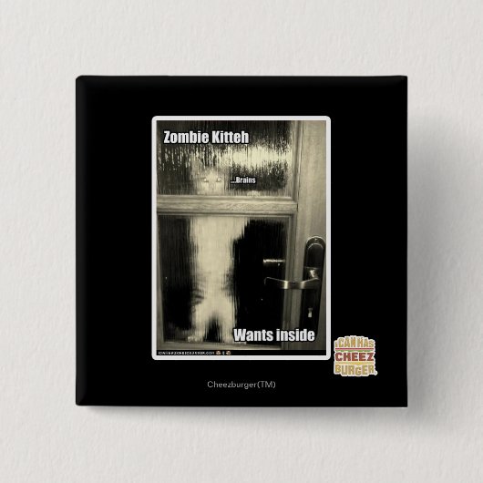 Badge Carré 5 Cm Zombi Kitteh (Devant)
