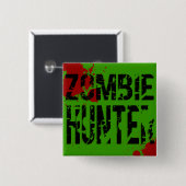 Badge Carré 5 Cm Zombie Hunter (Devant & derrière)
