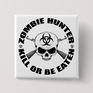 Badge Carré 5 Cm Zombie Hunter 2