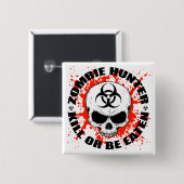 Badge Carré 5 Cm Zombie Hunter 3 (Devant & derrière)