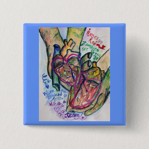 Badge Carré 5 Cm Zombie Love Pendant Custom Pins or Buttons