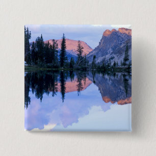Badge Carré 5 Cm Zone sauvage Sawtooth, Idaho. États-Unis. Cumulus