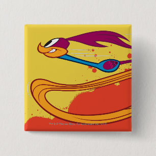 Badge Carré 5 Cm Zooming Roadrunner