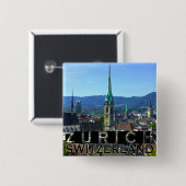 Badge Carré 5 Cm Zurich (Devant & derrière)