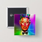 Badge Carré King Charles III 15 Cm (Devant & derrière)