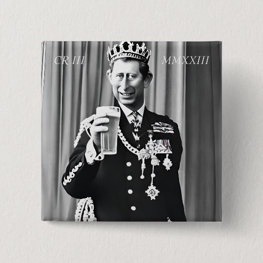 Badge Carré King Charles III 15 Cm (Devant)