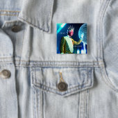 Badge Carré King Charles III 15 Cm (En situation)