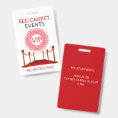 Badge Carrelage rouge VIP Pass (Avant & arrière)