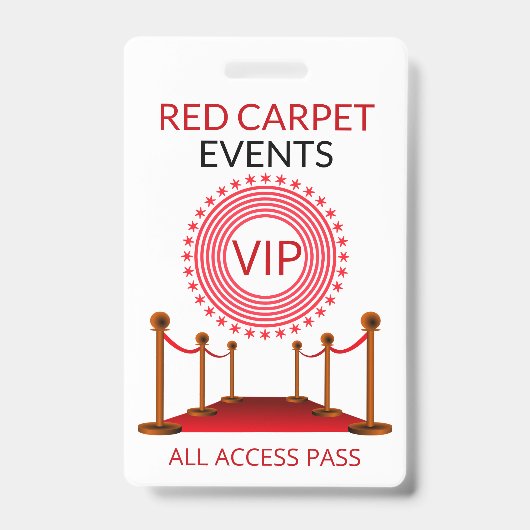 Badge Carrelage rouge VIP Pass (Avant)
