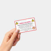 Badge Carte Chef d'alerte d'allergie aux arachides espag (Manuel / portable)