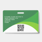 Badge Carte d'accès aux visiteurs de l'entreprise Code Q (Arrière)