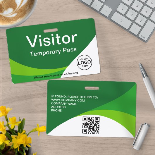Badge Carte d'accès aux visiteurs de l'entreprise Code Q