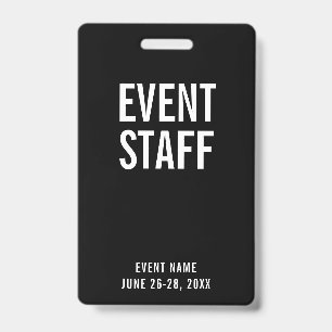 Badge Carte d'accès Black All Access du personnel de l'é