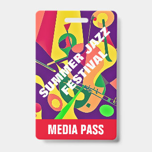 BADGE CARTE D'ACCÈS ÉVÉNEMENT JAZZ CORPORATE MÉDIAS