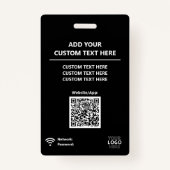 Badge Carte d'accès personnalisée du code QR de la confé (Dos)
