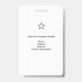 BADGE CARTE D'ACCÈS POUR SÉCURITÉ D'ÉVÉNEMENT SPÉCIAL - (Arrière)