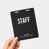 Badge Carte d'accès staff Backstage (Manuel / portable)