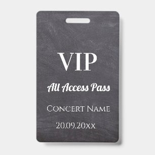 Badge Carte d'accès VIP personnalisée avec nom et date s