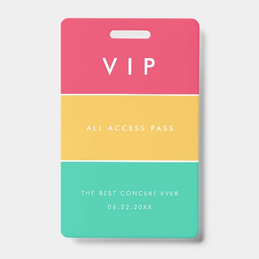 Badge Carte d'accès VIP tout personnalisable moderne (Avant)