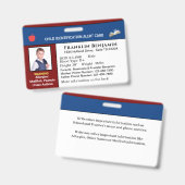 Badge Carte d'alerte d'identification de photo enfant pe (Recto et verso)