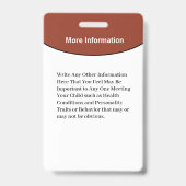 Badge Carte d'amusement d'identification du nom de la ph (Back)