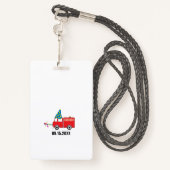 Badge Carte d'anniversaire de fête d'anniversaire du cam (Derrière avec lanière)