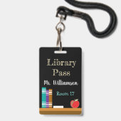 Badge Carte de circulation de bibliothèque verticale sur (Avant avec lanière)
