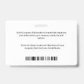 Badge Carte de code-barres d'entreprise avec logo d'empl (Arrière)