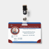 Badge Carte de code-barres d'entreprise avec logo d'empl (Avant avec clip)