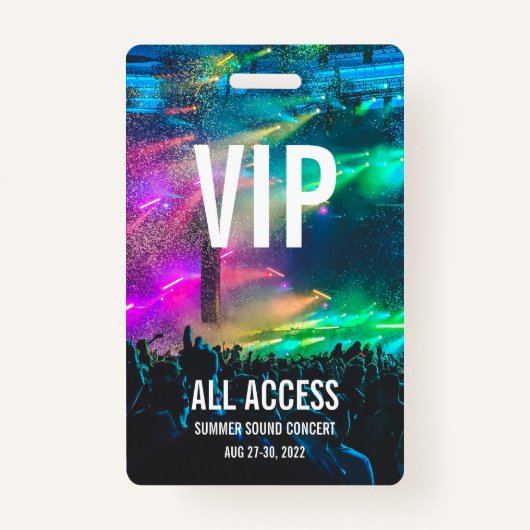 Badge Carte de concert personnalisée VIP All Access Pass (Devant)