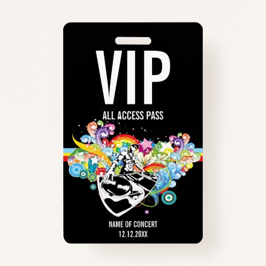 Badge Carte de concert VIP All Access (Devant)