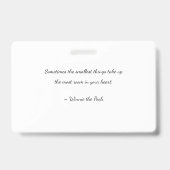 Badge Carte de déclaration personnalisée pour bébé (Arrière)