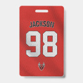 Badge Carte de l'équipe de joueur rouge personnalisée Ba (Avant)