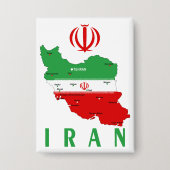Badge Carte de l'Iran avec drapeau et emblème (Recto)
