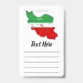 Badge Carte de l'Iran avec drapeau et emblème (Arrière)