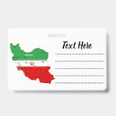 Badge Carte de l'Iran avec drapeau et emblème (Arrière)