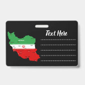 Badge Carte de l'Iran avec drapeau et emblème (Avant)
