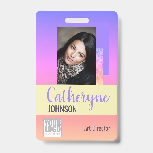 Badge Carte de modèle de code-barres de logo ombré arc-e (Avant)