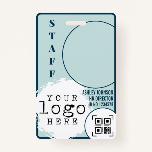 Badge Carte de nom photo de l'employé d'entreprise moder (Devant)