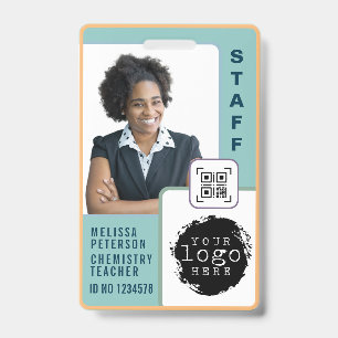 Badge Carte de nom photo de l'enseignant moderne personn