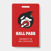 Badge carte de passage de l'enseignant de baleine orque (Arrière)