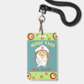 Badge Carte de passage infirmière hérisson mignonne (Avant avec lanière)