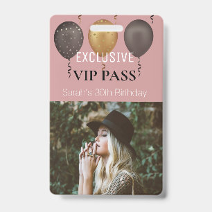 Badge Carte de passage personnalisée pour fête d'anniver