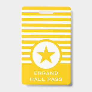 Badge Carte de passage Striped Chic Star pour les enseig